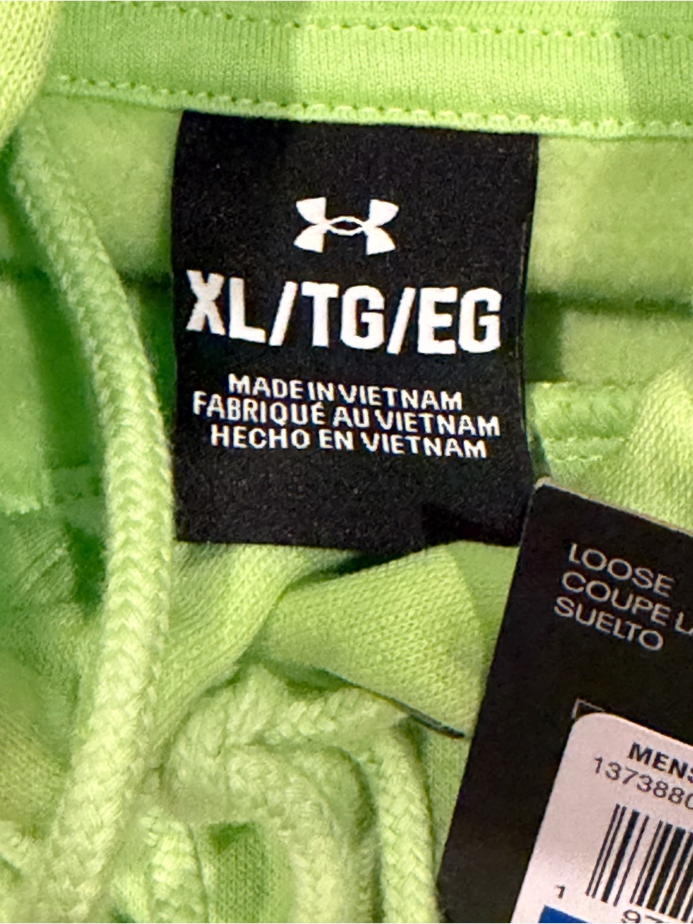 Under Armour Men’s Bright Neon Green Pullover Hoodie - Picture 3 of 6